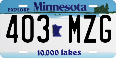MN license plate 403MZG