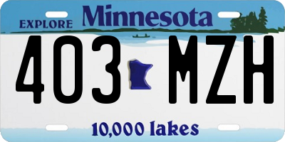 MN license plate 403MZH