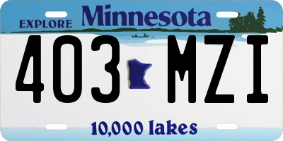 MN license plate 403MZI