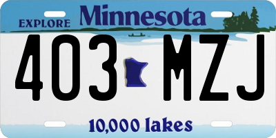 MN license plate 403MZJ