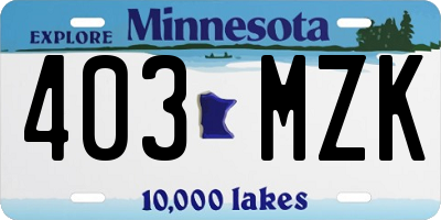 MN license plate 403MZK