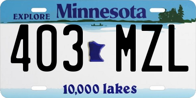 MN license plate 403MZL