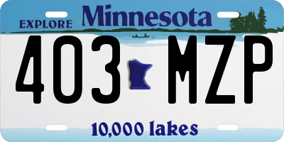 MN license plate 403MZP
