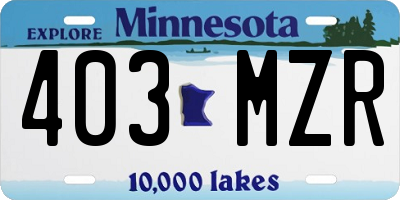 MN license plate 403MZR