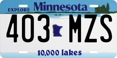 MN license plate 403MZS