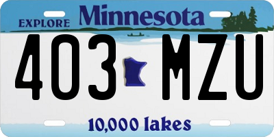 MN license plate 403MZU