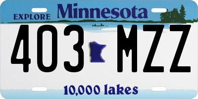 MN license plate 403MZZ