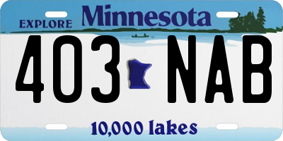 MN license plate 403NAB