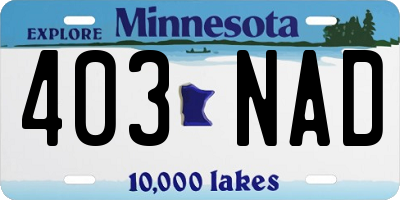 MN license plate 403NAD