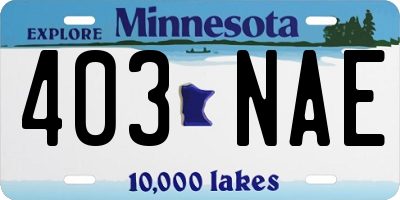 MN license plate 403NAE