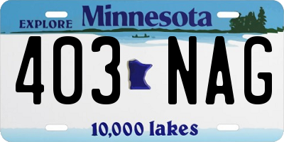 MN license plate 403NAG