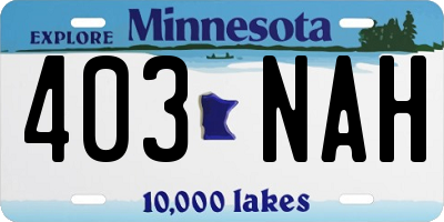 MN license plate 403NAH