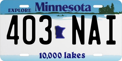 MN license plate 403NAI