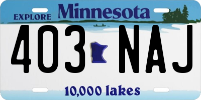 MN license plate 403NAJ