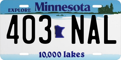 MN license plate 403NAL