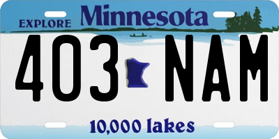 MN license plate 403NAM