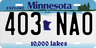 MN license plate 403NAO
