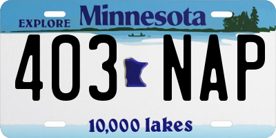 MN license plate 403NAP
