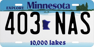 MN license plate 403NAS