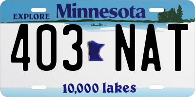 MN license plate 403NAT