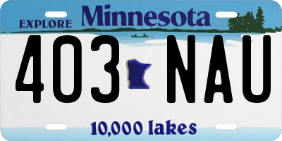MN license plate 403NAU