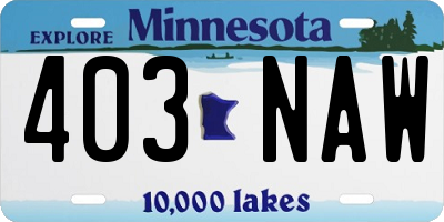 MN license plate 403NAW