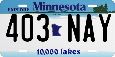MN license plate 403NAY
