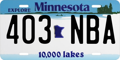 MN license plate 403NBA