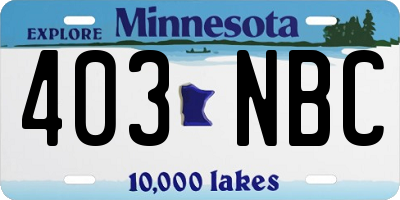MN license plate 403NBC