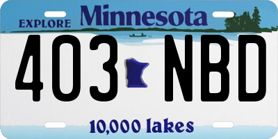 MN license plate 403NBD