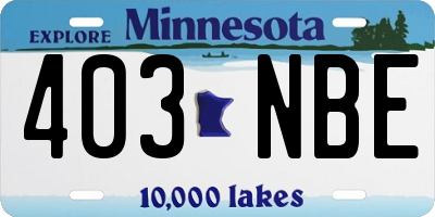 MN license plate 403NBE