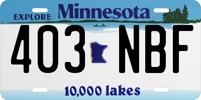 MN license plate 403NBF