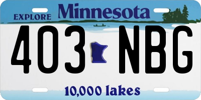 MN license plate 403NBG