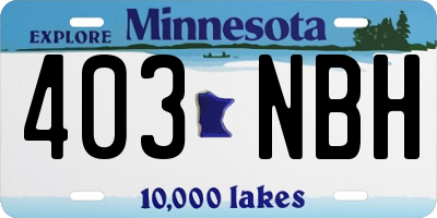 MN license plate 403NBH