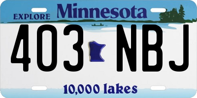 MN license plate 403NBJ