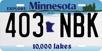 MN license plate 403NBK