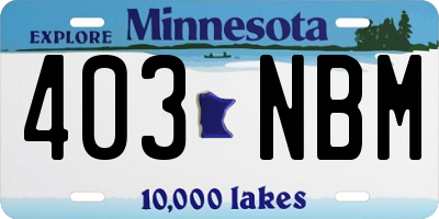 MN license plate 403NBM