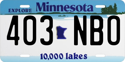 MN license plate 403NBO