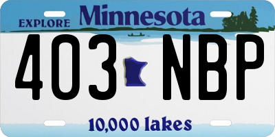 MN license plate 403NBP