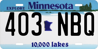 MN license plate 403NBQ