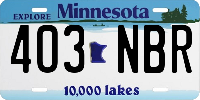 MN license plate 403NBR