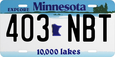 MN license plate 403NBT