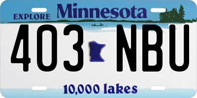 MN license plate 403NBU