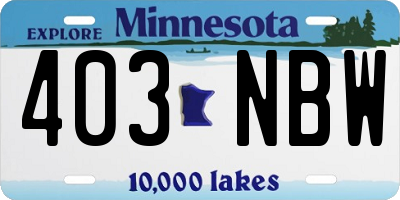 MN license plate 403NBW