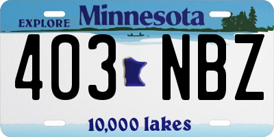 MN license plate 403NBZ