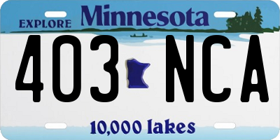 MN license plate 403NCA