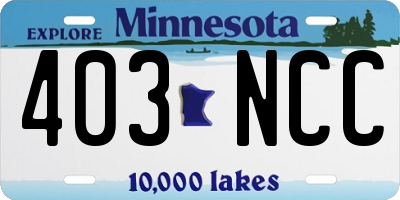 MN license plate 403NCC