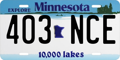 MN license plate 403NCE