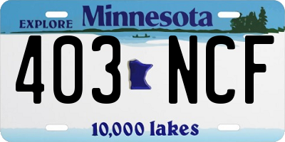 MN license plate 403NCF