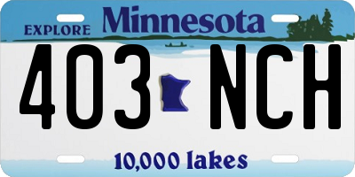 MN license plate 403NCH